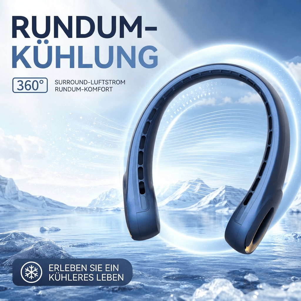 NackenAire™ Bladeless Nackenventilator – Handsfree-Abkühlung für unterwegs