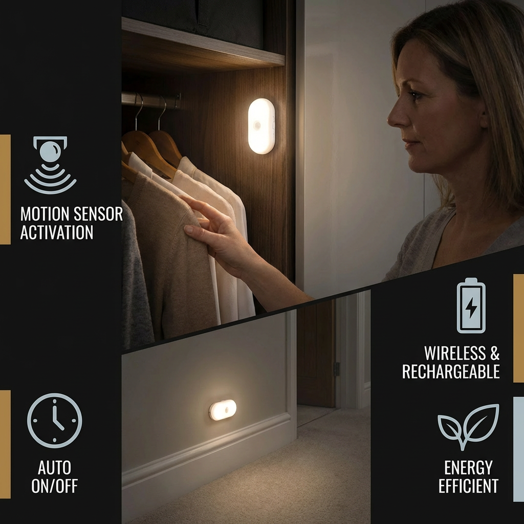 LumaTrail™ | Bewegungsmelder Licht – Kabellose LED Nachtleuchte für Flur, Treppe & Schlafzimmer