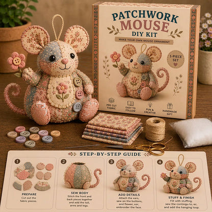 PatchNest™ | Entspannen und ein gemütliches Vintage Plüschmaus-Bastelset erstellen