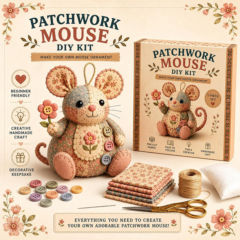 PatchNest™ | Entspannen und ein gemütliches Vintage Plüschmaus-Bastelset erstellen