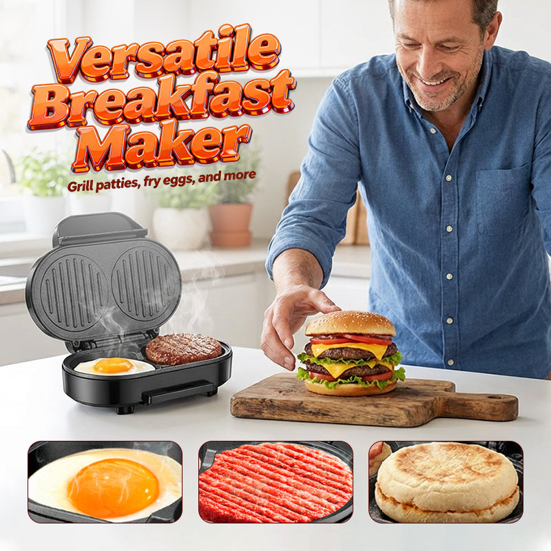 EmberGrill™ | Frühstücksgrill | 1000W, Antihaft & schnelles Kochen