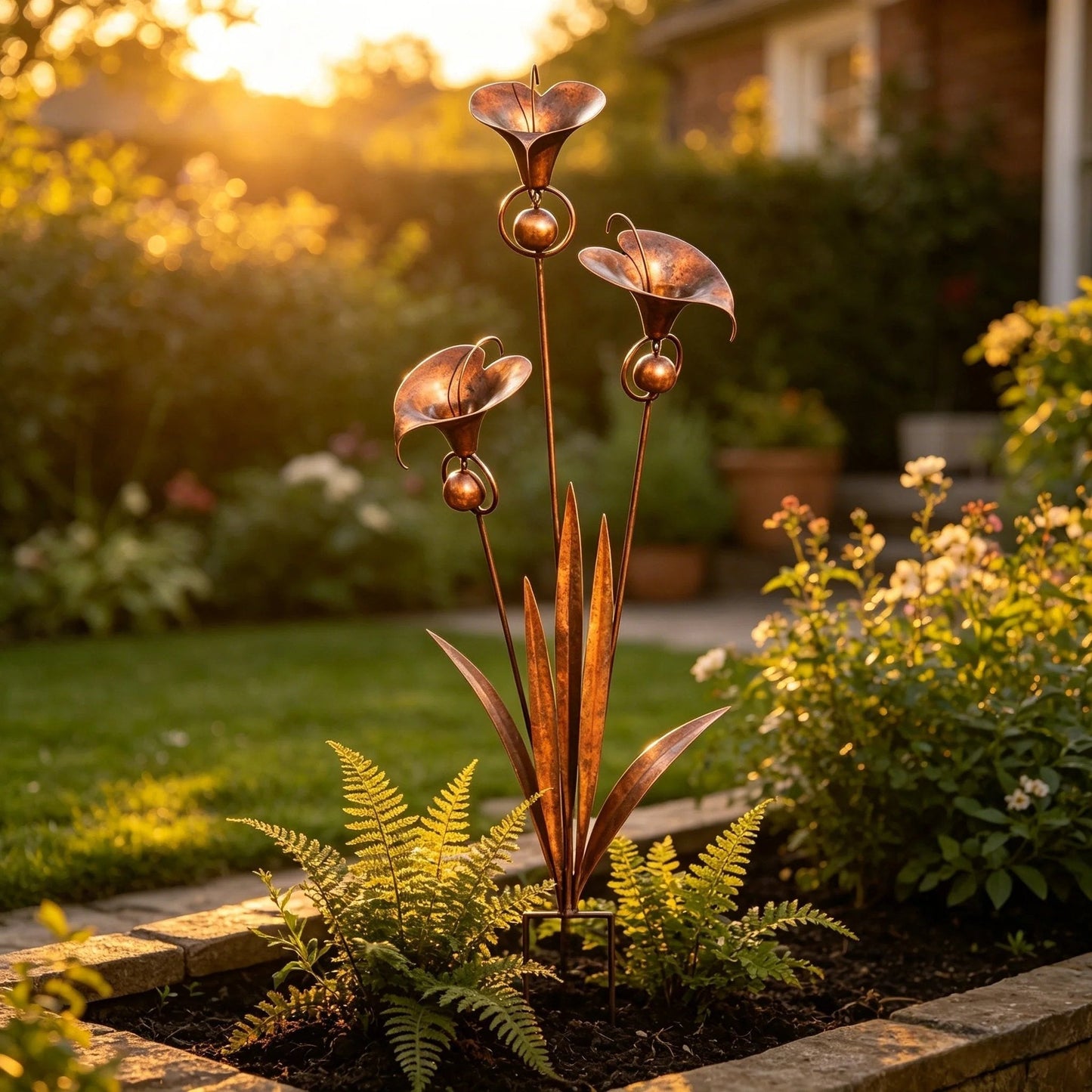 CallaChime™ | Handgefertigter Gartenstab mit Klangspiel