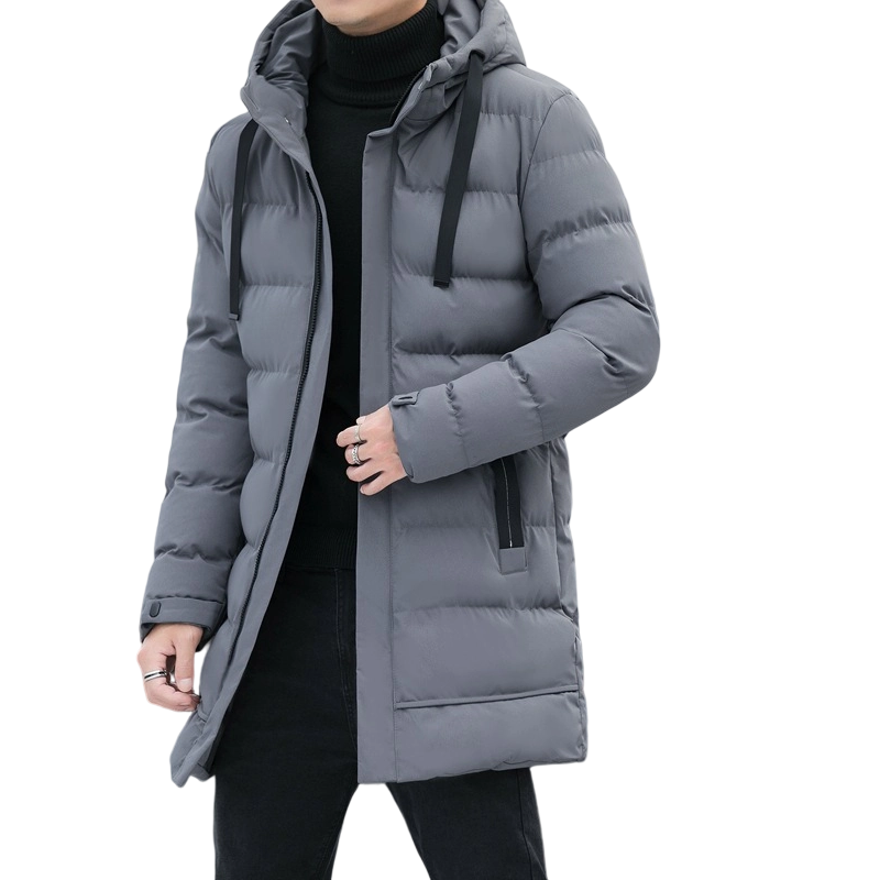 Kapuzen Winterjacke winddicht mit langem Schnitt