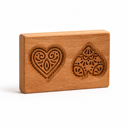 Holz-Keksform Doppelherz