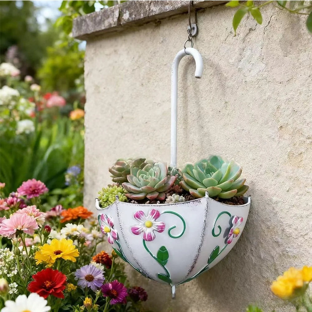 Hängeblumentopf Regenschirm-Design für Wandmontage | Floravento™
