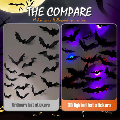 Halloween LED Fledermäuse mit lila Licht und Klebepads