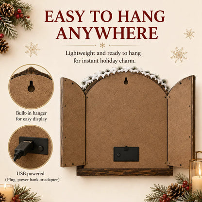 3D-Weihnachtsdeko mit Beleuchtung für die Wand
