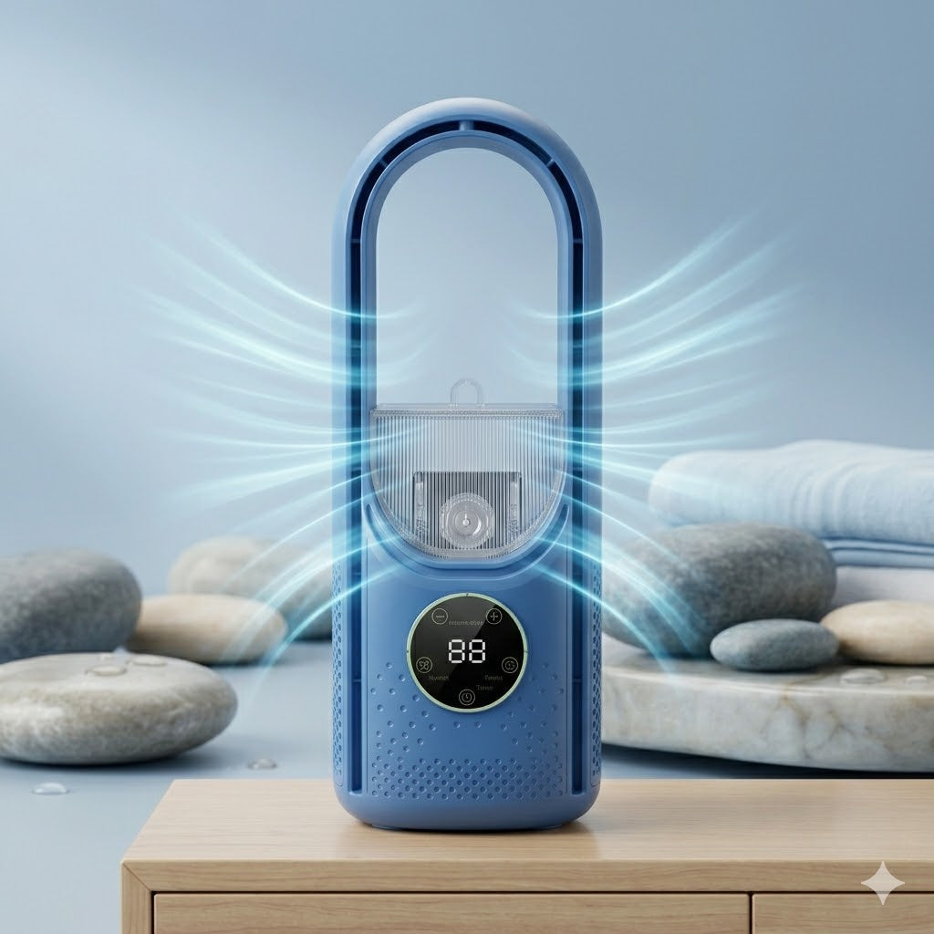 WhisperFlow™ Bladloser Turmventilator – Flüsterleise für Schreibtisch & Schlafzimmer