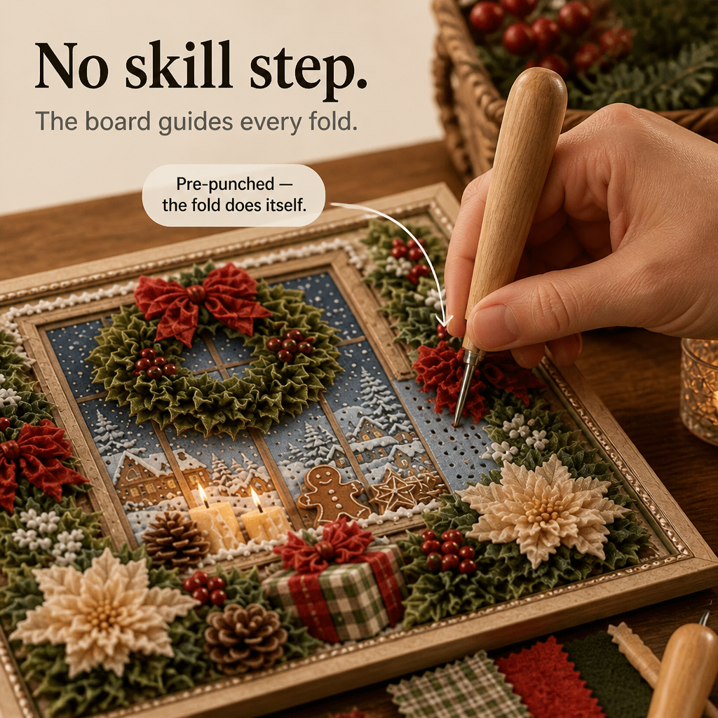 Weihnachts-Stoff-Steckbild ohne Nähen | Foldery