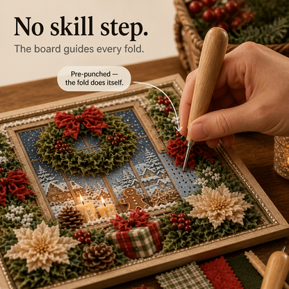 Weihnachts-Stoff-Steckbild ohne Nähen | Foldery