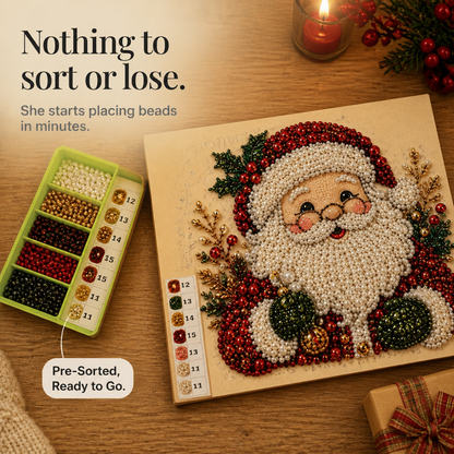 Weihnachts-Perlenbild Bastelset mit Zahlen | Purlbeam