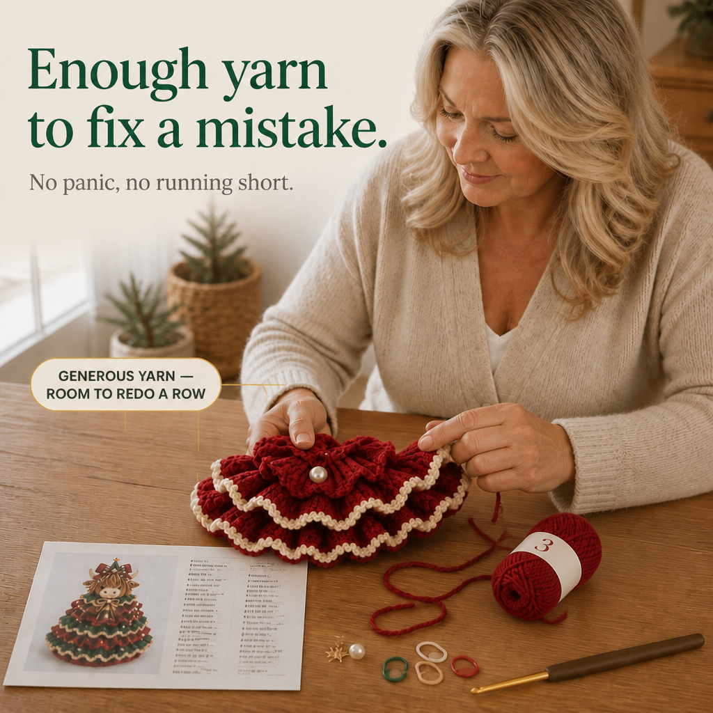 DIY Häkelset Hochlandrind Weihnachtsanhänger