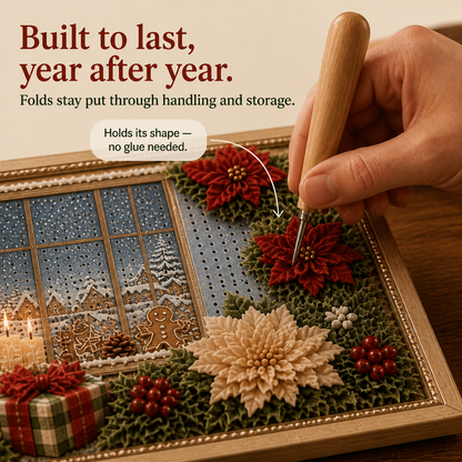 Weihnachts-Stoff-Steckbild ohne Nähen | Foldery