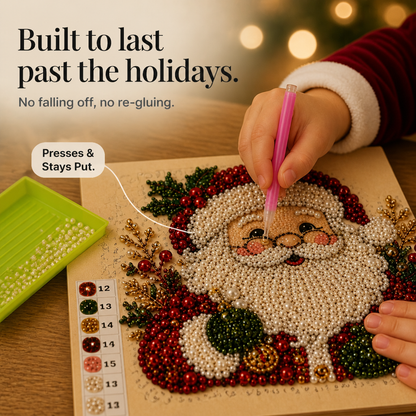Weihnachts-Perlenbild Bastelset mit Zahlen | Purlbeam