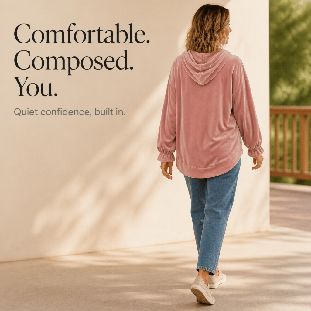 Samt-Hoodie mit Rüschenmanschette & Zipfelsaum | Wearbella
