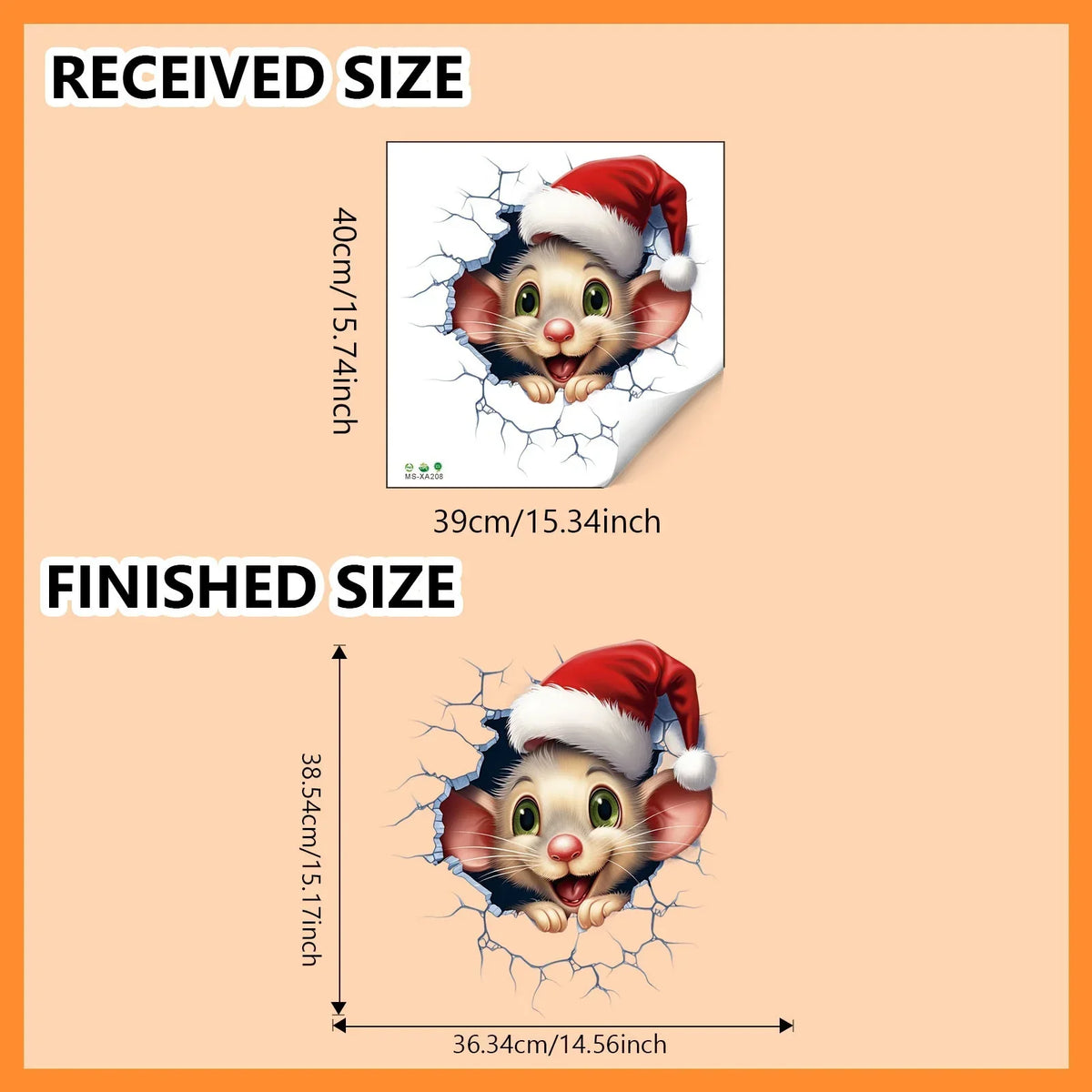3D Weihnachtsmann Wandsticker aus PVC