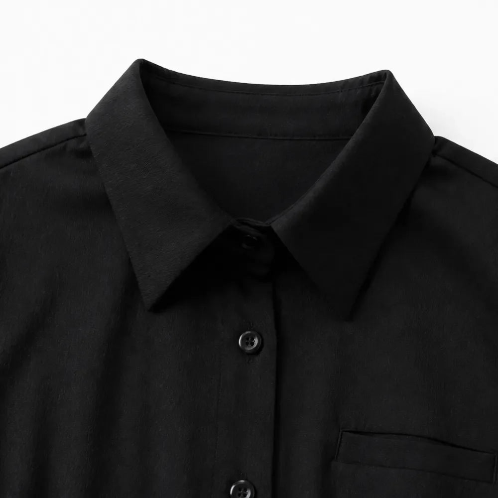Solene – Hemd-Jumpsuit mit weitem Bein, Gürtel und Bindegürtel in der Taille