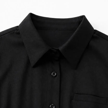 Solene – Hemd-Jumpsuit mit weitem Bein, Gürtel und Bindegürtel in der Taille