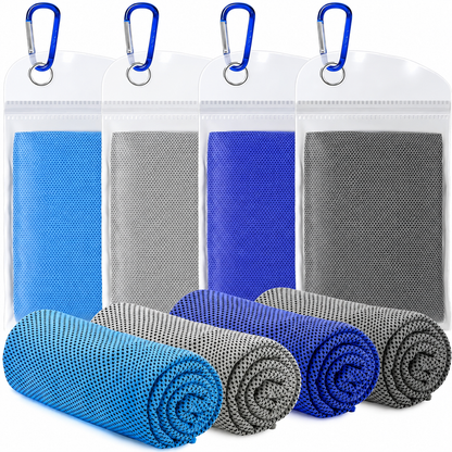 Kühlhandtücher 4er-Set aus Mikrofaser für Sport