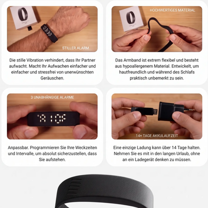 Vibrationswecker Armband lautlos mit USB Aufladung