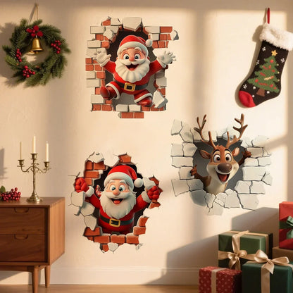 3D Weihnachtsmann Wandsticker aus PVC