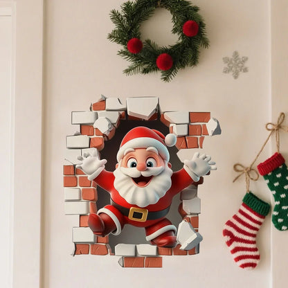 3D Weihnachtsmann Wandsticker aus PVC
