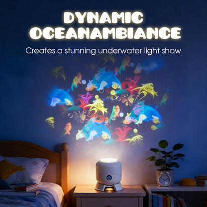 OceanGlow™ | Projektor Lampe – Rotierende Wellen, LED Nachtlicht & USB