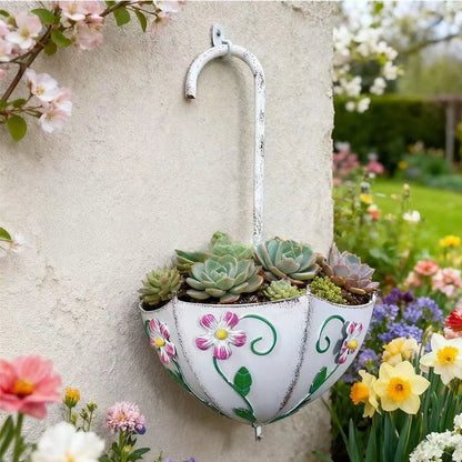 Hängeblumentopf Regenschirm-Design für Wandmontage | Floravento™