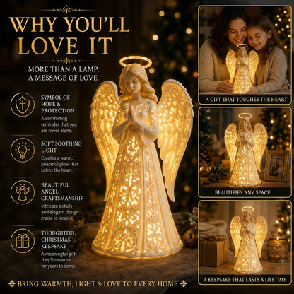Weihnachtsengel Deko mit goldenem Leuchten