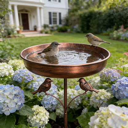 BirdHaven™ | Vogelbad | Mit Ständer | Robuste Metallschale