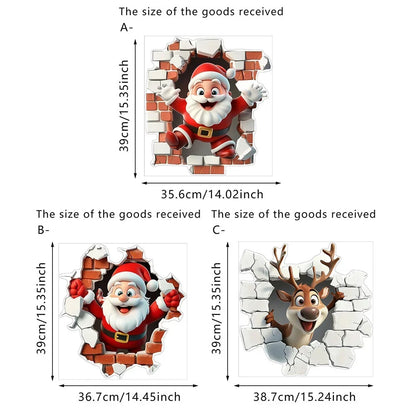 3D Weihnachtsmann Wandsticker aus PVC