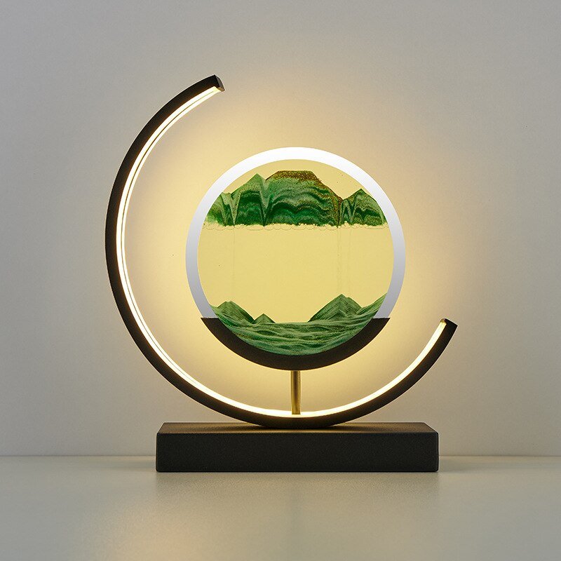 Deko LED Tischlampe | Moderne Designer Lampe | Sandbild zum Drehen | SandScape