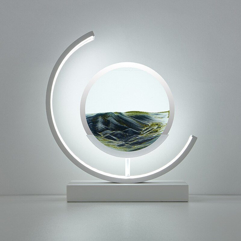 Deko LED Tischlampe | Moderne Designer Lampe | Sandbild zum Drehen | SandScape