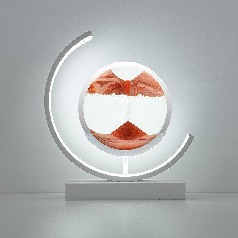 Deko LED Tischlampe | Moderne Designer Lampe | Sandbild zum Drehen | SandScape