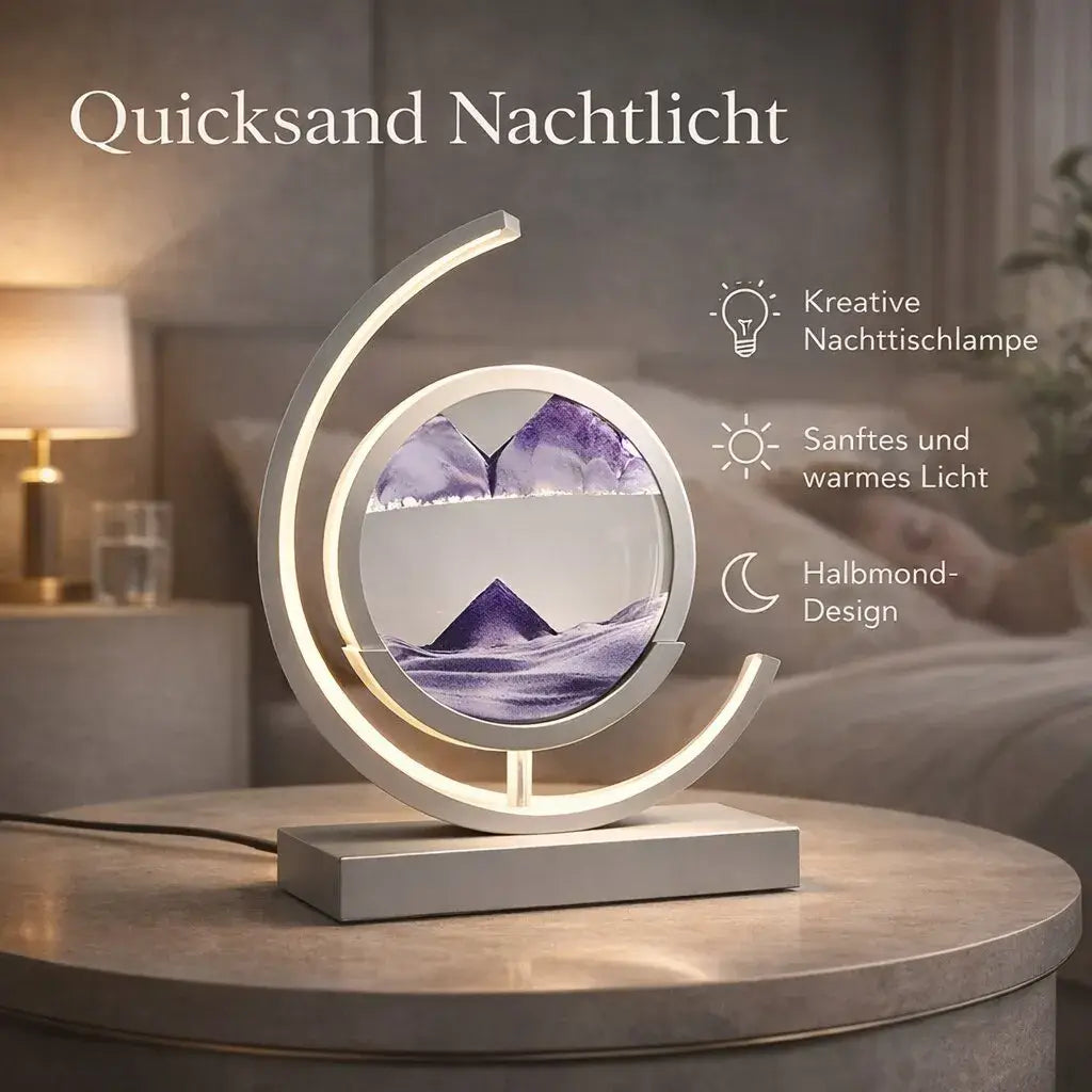 Deko LED Tischlampe | Moderne Designer Lampe | Sandbild zum Drehen | SandScape