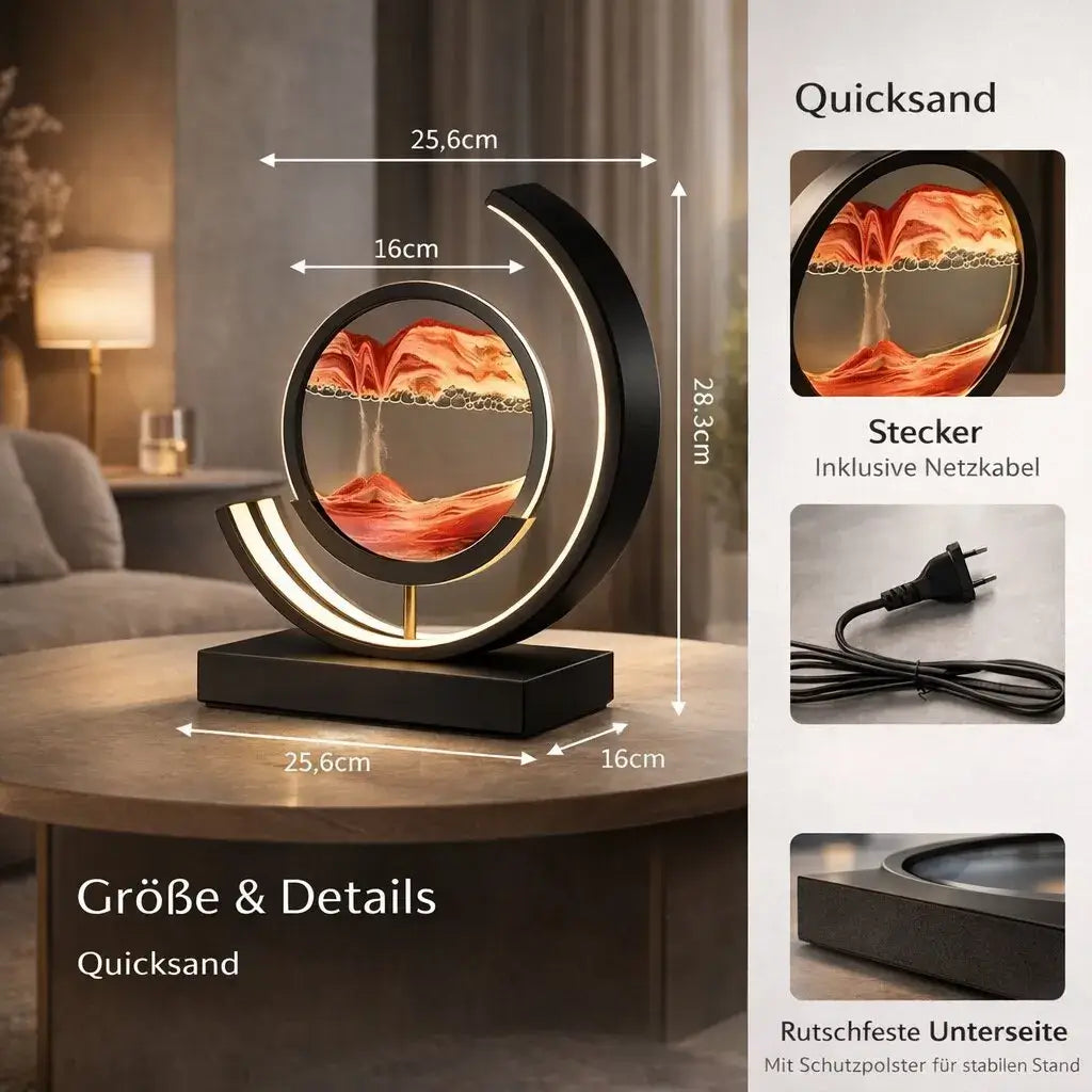 Deko LED Tischlampe | Moderne Designer Lampe | Sandbild zum Drehen | SandScape