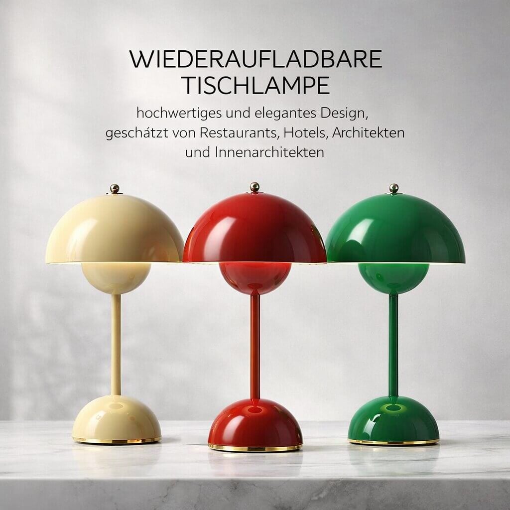 Designer Tischlampe | LED Tischleuchte | Nachttischlampe | Dimmbar & kabellos | Lumora