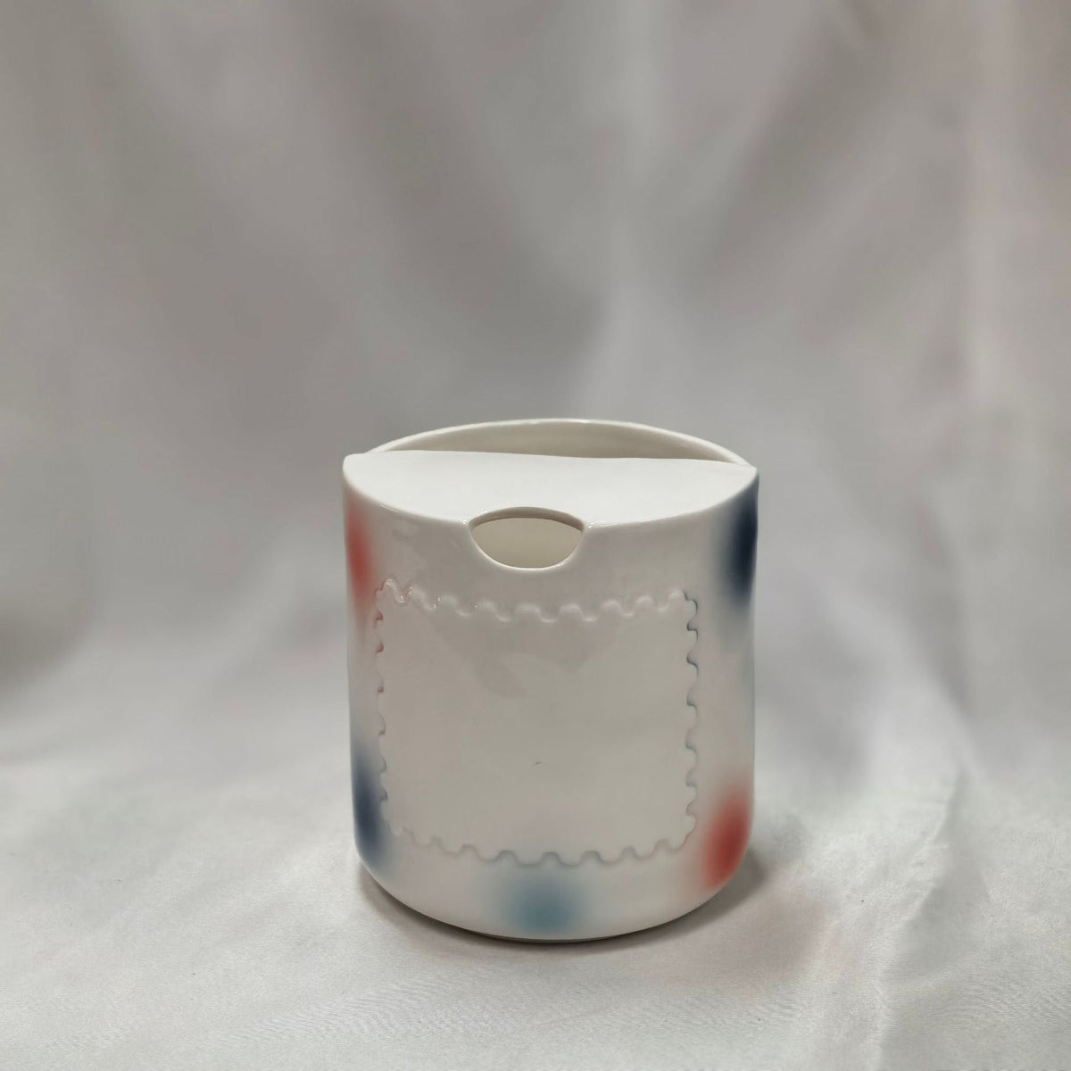 Keramiktasse Blau Grün Rot