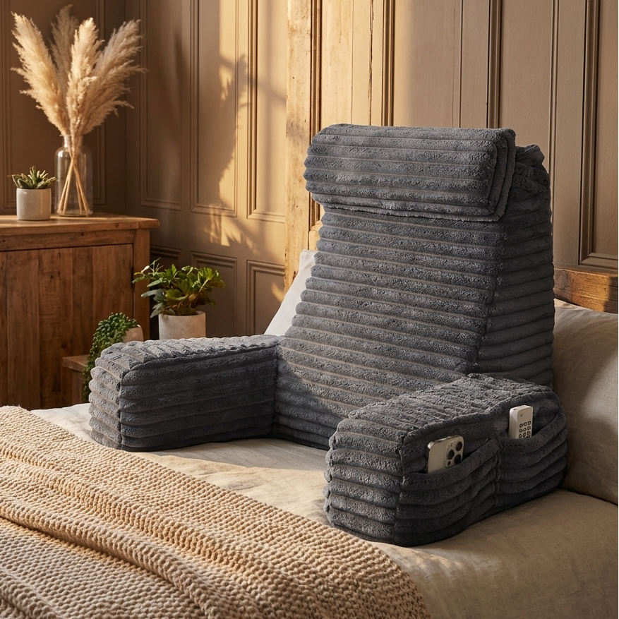 Rückenstützkissen mit Armlehnen & Kopfstütze | RESTLUX