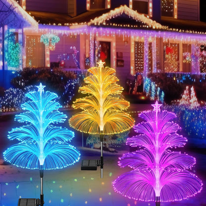 Solar Weihnachtsbaum 3er-Set mit Farbwechsel