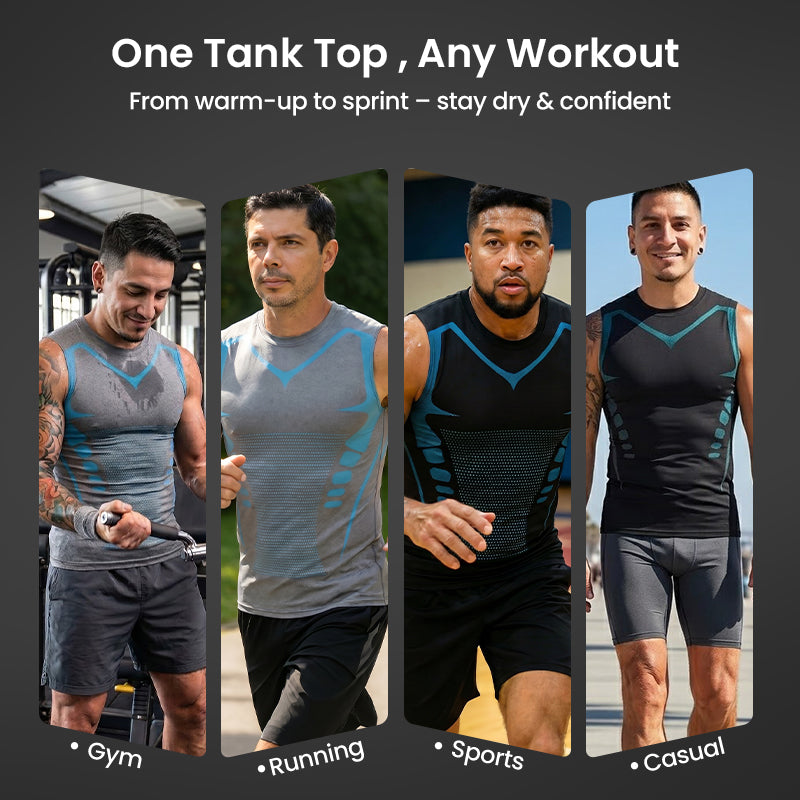 1+1 in kaching - Kompressions-Tanktop für Männer schlankmachend | CoreSlim