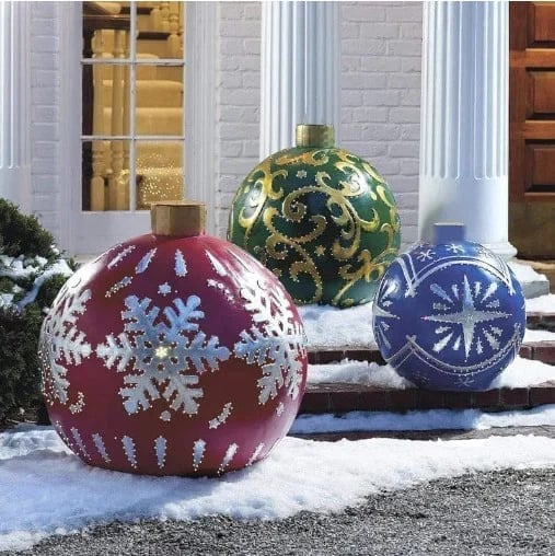 Aufblasbare Weihnachtskugel 60 cm – wetterfeste Deko für Innen und Außen, viele Designs