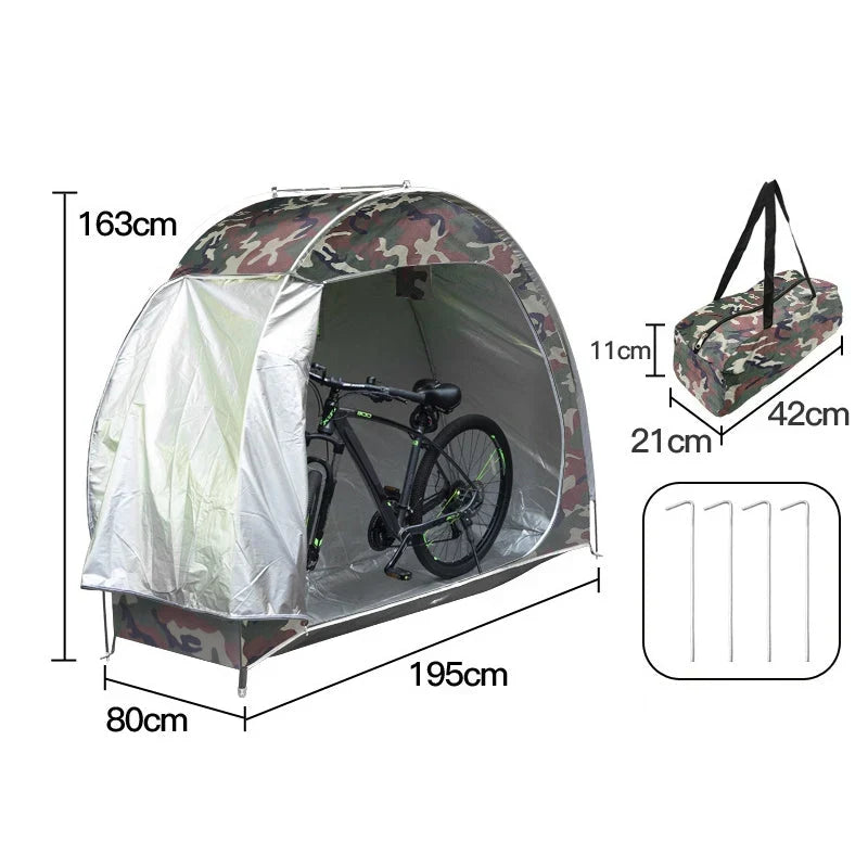 Outdoor-Abdeckhaube für Fahrräder im Garten