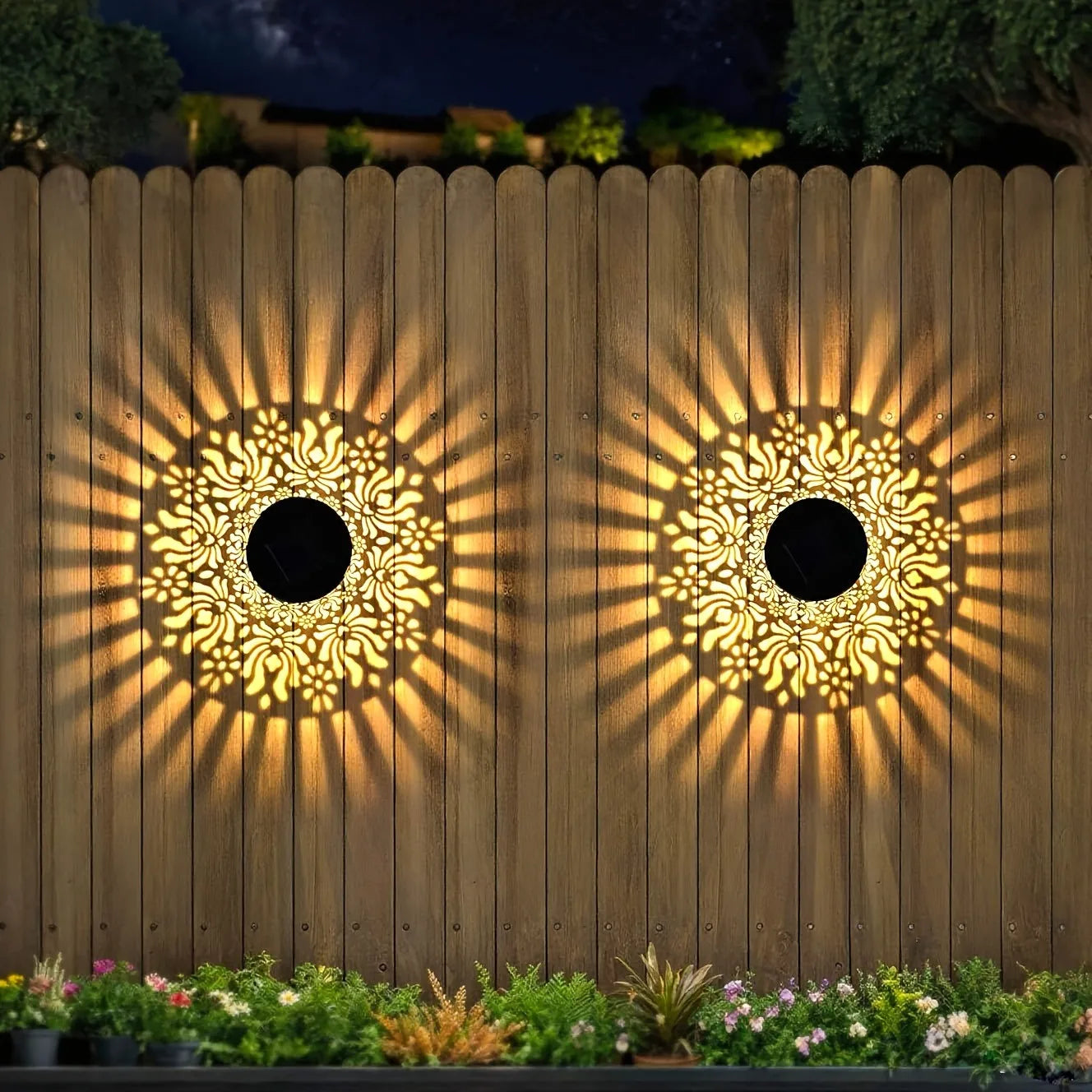 1+1 GRATIS | NachtBlüte™ | Solar Wandleuchten – Warmes Schattenlicht ohne Strom