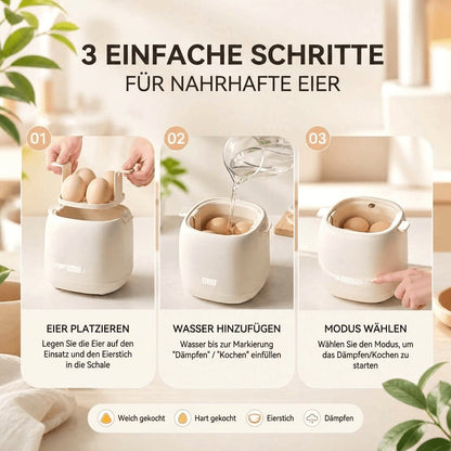 Eierkocher mit Abschaltautomatik & Ein Knopf Bedienung | Eidelux