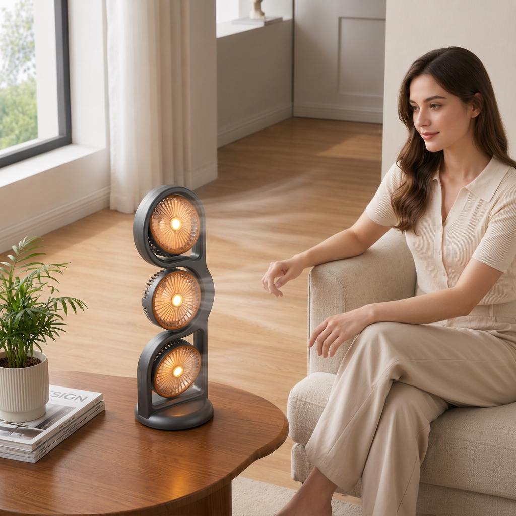 Leiser Ventilator mit 3 Köpfen – Kühlt den ganzen Raum, nicht nur einen Fleck