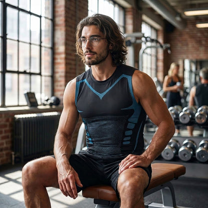 1+1 in kaching - Kompressions-Tanktop für Männer schlankmachend | CoreSlim