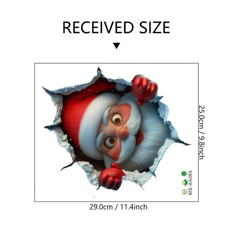 3D Weihnachtsmann Wandsticker aus PVC