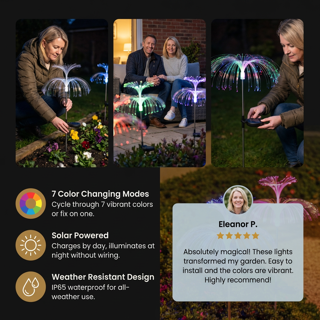 LuminaJelly™ | Solar Gartenlichter – Farbwechsel LED Qualle, wetterfest & kabellos