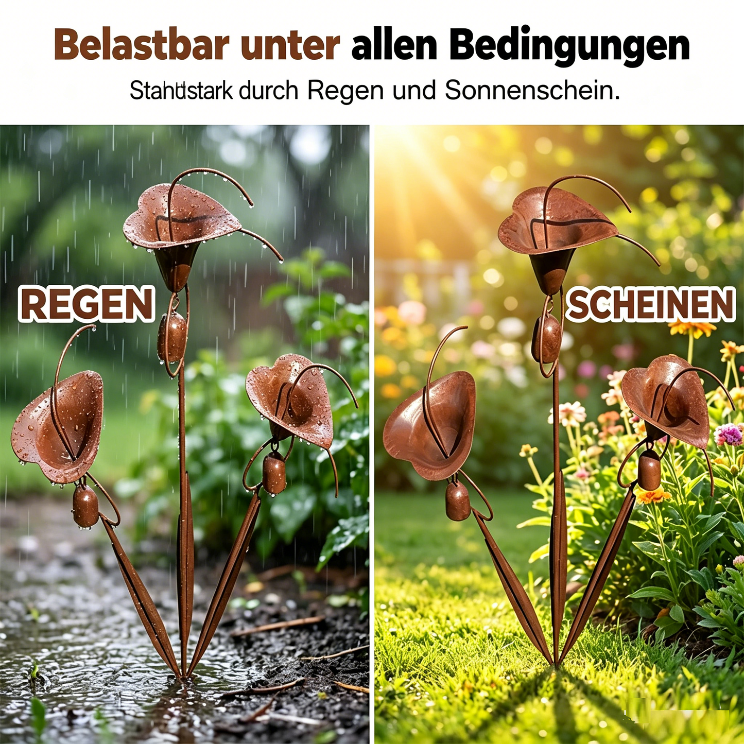 CallaChime™ | Handgefertigter Gartenstab mit Klangspiel